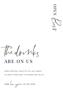 EST-WHT-7-B2170 - ESTELLE - WHITE - OPEN BAR SIGN - A4: EST-WHT-7-B2170 - ESTELLE - WHITE - OPEN BAR SIGN