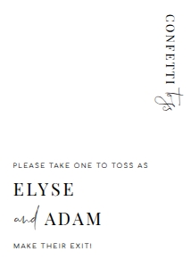 EST-WHT-7-B2172 - ESTELLE - WHITE - CONFETTI TOSS SIGN - 5" x 7": EST-WHT-7-B2172 - ESTELLE - WHITE - CONFETTI TOSS SIGN