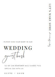 EST-WHT-7-B2173 - ESTELLE - WHITE - GUEST BOOK SIGN - 5" x 7": EST-WHT-7-B2173 - ESTELLE - WHITE - GUEST BOOK SIGN