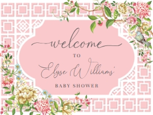 TRI-PNK-3-B1735 - TRIANON - PINK - WELCOME SIGN - 18" x 24": TRI-PNK-3-B1735 - TRIANON - PINK - WELCOME SIGN