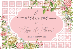 TRI-PNK-3-B1735 - TRIANON - PINK - WELCOME SIGN - 24" x 36": TRI-PNK-3-B1735 - TRIANON - PINK - WELCOME SIGN