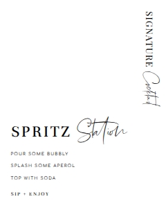 EST-WHT-7-B2199 - ESTELLE - WHITE - SPRITZ STATION SIGN - 8" x 10": EST-WHT-7-B2199 - ESTELLE - WHITE - SPRITZ STATION SIGN