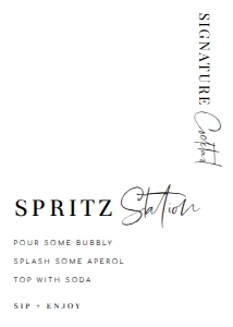 EST-WHT-7-B2199 - ESTELLE - WHITE - SPRITZ STATION SIGN - 5" x 7": EST-WHT-7-B2199 - ESTELLE - WHITE - SPRITZ STATION SIGN