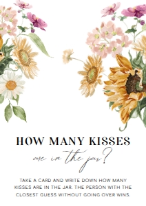 MEW-WHT-7-B2207 - MEWS FLORAL - WHITE - GUESS HOW MANY GAME SIGN - A4: MEW-WHT-10-B2209 - MEWS FLORAL - WHITE - GUESS HOW MANY GAME SIGN AND CARD