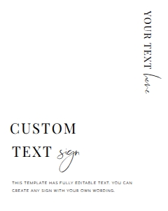 EST-WHT-7-B2214 - ESTELLE - WHITE - CUSTOM TEXT SIGN - 8" x 10": EST-WHT-7-B2214 - ESTELLE - WHITE - CUSTOM TEXT SIGN