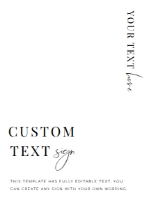 EST-WHT-7-B2214 - ESTELLE - WHITE - CUSTOM TEXT SIGN - 5" x 7": EST-WHT-7-B2214 - ESTELLE - WHITE - CUSTOM TEXT SIGN