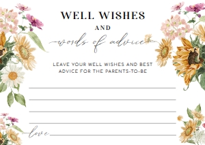 MEW-WHT-10-B2247 - MEWS FLORAL - WHITE - WORDS OF ADVICE CARD - A6: MEW-WHT-7-B2248 - MEWS FLORAL - WHITE - WORDS OF ADVICE SIGN AND CARDS