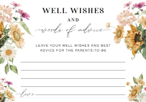 MEW-WHT-10-B2247 - MEWS FLORAL - WHITE - WORDS OF ADVICE CARD - 3.5" x 5": MEW-WHT-7-B2248 - MEWS FLORAL - WHITE - WORDS OF ADVICE SIGN AND CARDS