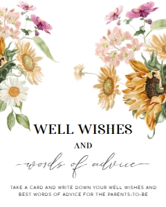 MEW-WHT-7-B2248 - MEWS FLORAL - WHITE - WORDS OF ADVICE SIGN - 8" x 10": MEW-WHT-7-B2248 - MEWS FLORAL - WHITE - WORDS OF ADVICE SIGN AND CARDS