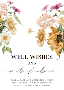 MEW-WHT-7-B2248 - MEWS FLORAL - WHITE - WORDS OF ADVICE SIGN - 5" x 7": MEW-WHT-7-B2248 - MEWS FLORAL - WHITE - WORDS OF ADVICE SIGN AND CARDS