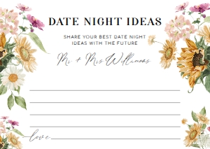 MEW-WHT-10-B2255 - MEWS FLORAL - WHITE - DATE NIGHT IDEAS CARD - A6: MEW-WHT-7-B2256 - MEWS FLORAL - WHITE - DATE NIGHT IDEAS SIGN AND CARD SET