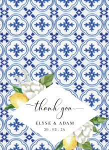 MED-BLU-6-B2265 - THE MED - LEMONS - FAVOUR BAG TOPPER - 4" x 5.5": MED-BLU-6-B2265 - THE MED - LEMONS - FAVOUR BAG TOPPER