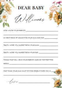 MEW-WHT-10-B2279 - MEWS FLORAL - WHITE - DEAR BABY GAME - A5: MEW-WHT-10-B2279 - MEWS FLORAL - WHITE - DEAR BABY GAME
