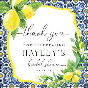POS-BLY-6-B051 - POSITANO BLUE TILE - THANK YOU TAGS - 4cm x 4cm: POS-BLY-6-B051 - POSITANO BLUE TILE - THANK YOU TAGS