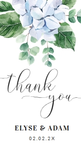 FER-BLU-6-B1203 - FERRAS BLOSSOM - BLUE - THANK YOU TAG - 5cm x 9cm: FER-BLU-10-B2472 - FERRAS BLOSSOM - BLUE - BRIDAL SHOWER GAMES BUNDLE