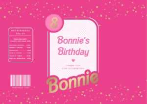 BAR-HPK-6-B2315 - BARBIE PARTY - HOT PINK GOLD - CHIP PACKET FAVOUR - A4: BAR-HPK-6-B2315 - BARBIE PARTY - HOT PINK GOLD - CHIP PACKET FAVOUR
