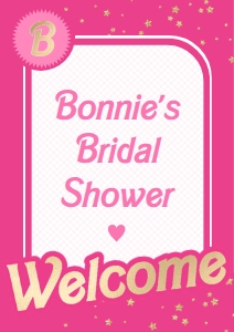 BAR-HPK-3-B1545 - BARBIE - HOT PINK GOLD - WELCOME SIGN - A1: BAR-HPK-3-B1545 - BARBIE - HOT PINK GOLD - WELCOME SIGN