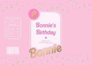 BAR-PNK-6-B2315 - BARBIE PARTY - PINK GOLD - CHIP PACKET FAVOUR - A4: BAR-PNK-6-B2315 - BARBIE PARTY - PINK GOLD - CHIP PACKET FAVOUR