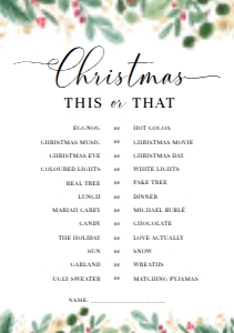 MER-WHT-10-B2339 - MERRIMENT CHRISTMAS - WHITE - THIS OR THAT GAME - A5: MER-WHT-10-B2339 - MERRIMENT CHRISTMAS - WHITE - THIS OR THAT GAME