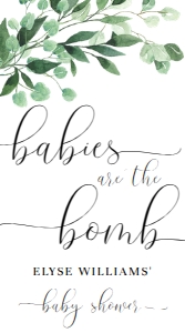 EVE-GRE-6-B2349 - EVERLY - GREEN - BABIES ARE THE BOMB BATH BOMB FAVOUR TAG - 5cm x 9cm: EVE-GRE-6-B2349 - EVERLY - GREEN - BABIES ARE THE BOMB BATH BOMB FAVOUR TAG