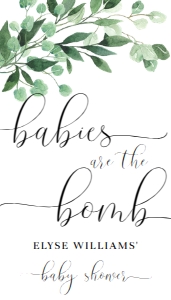 EVE-GRE-6-B2349 - EVERLY - GREEN - BABIES ARE THE BOMB BATH BOMB FAVOUR TAG - 2" x 3.5": EVE-GRE-6-B2349 - EVERLY - GREEN - BABIES ARE THE BOMB BATH BOMB FAVOUR TAG