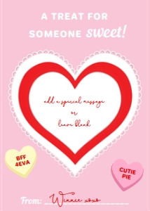 CNH-PNK-6-B2403 - CONVERSATION HEARTS - PINK - SWEETHEART COOKIE CARD TAG - 5" x 7": CNH-PNK-6-B2403 - CONVERSATION HEARTS - PINK - SWEETHEART COOKIE CARD TAG