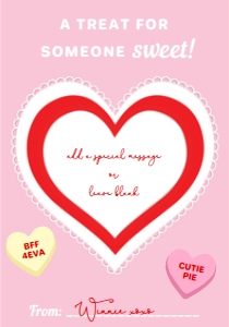 CNH-PNK-6-B2403 - CONVERSATION HEARTS - PINK - SWEETHEART COOKIE CARD TAG - 3.5" x 5": CNH-PNK-6-B2403 - CONVERSATION HEARTS - PINK - SWEETHEART COOKIE CARD TAG