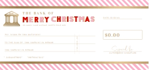 STR-RPK-14-B2385 - STRIPE - RED PINK - CHRISTMAS CHEQUE CERTIFICATE - DL: STR-RPK-14-B2385 - STRIPE - RED PINK - CHRISTMAS CHEQUE CERTIFICATE