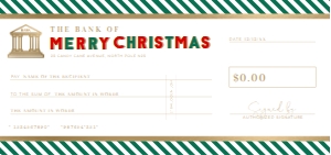 STR-GRW-14-B2385 - STRIPE - GREEN WHITE - CHRISTMAS CHEQUE CERTIFICATE - DL: STR-GRW-14-B2385 - STRIPE - GREEN WHITE - CHRISTMAS CHEQUE CERTIFICATE