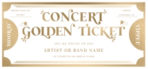 MAR-WHG-14-B2414 - MARGO - WHITE GOLD - CONCERT GOLDEN TICKET - DL: MAR-WHG-14-B2414 - MARGO - WHITE GOLD - CONCERT GOLDEN TICKET