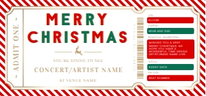 STR-RDW-14-B2417 - STRIPE - RED WHITE - CHRISTMAS CONCERT GIFT CERTIFICATE - DL: STR-RDW-14-B2417 - STRIPE - RED WHITE - CHRISTMAS CONCERT GIFT CERTIFICATE