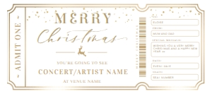 PAN-WHG-14-B2420 - PAINTLY - WHITE GOLD - CHRISTMAS CONCERT GIFT CERTIFICATE - 4" x 9": PAN-WHG-14-B2420 - PAINTLY - WHITE GOLD - CHRISTMAS CONCERT GIFT CERTIFICATE