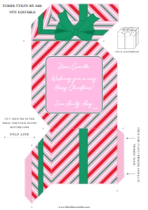 STR-PRG-14-B2430 - STRIPE - PINK RED GREEN - PRESENT BOX MONEY WALLET - A4: STR-PRG-14-B2430 - STRIPE - PINK RED GREEN - PRESENT BOX MONEY WALLET
