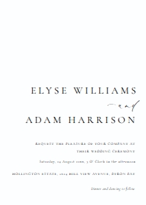 ELE-WHT-1-B2433 - ELLESMERE - WHITE - WEDDING INVITATION - A6: ELE-WHT-1-B2438 - ELLESMERE - WHITE - WEDDING INVITATION SUITE