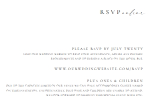 ELE-WHT-2-B2437 - ELLESMERE - WHITE - RSVP - A7: ELE-WHT-1-B2438 - ELLESMERE - WHITE - WEDDING INVITATION SUITE