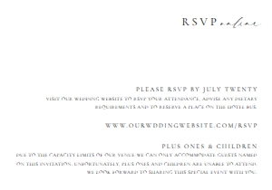 ELE-WHT-2-B2437 - ELLESMERE - WHITE - RSVP - 3.5" x 5": ELE-WHT-1-B2438 - ELLESMERE - WHITE - WEDDING INVITATION SUITE