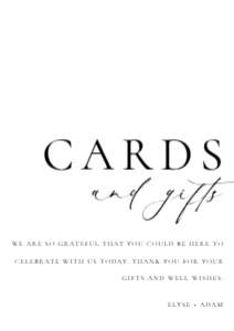 ELE-WHT-7-B2442 - ELLESMERE - WHITE - CARD AND GIFTS SIGN - A4: ELE-WHT-7-B2442 - ELLESMERE - WHITE - CARDS AND GIFTS SIGN