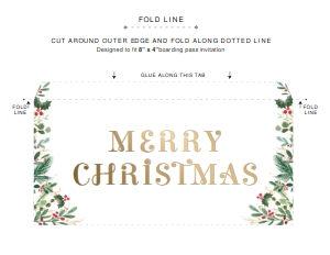 MER-WHT-14-B2449 - MERRIMENT CHRISTMS - WHITE - GIFT CERTIFICATE HOLDER - 8.5" x 11": MER-WHT-1-B1618 - MERRIMENT CHRISTMAS - WHITE - CHRISTMAS BOARDING PASS