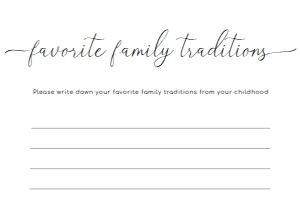 QSC-WHT-10-B2458 - QUINN SCRIPT - WHITE - FAMILY TRADITIONS GAME CARD - 3.5" x 5": QSC-WHT-10-B2458 - QUINN SCRIPT - WHITE - FAMILY TRADITIONS GAME
