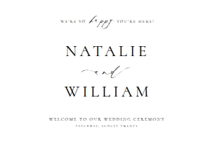 ELE-WHT-3-B2465 - ELLESMERE - WHITE - WELCOME SIGN - LANDSCAPE - 24" x 36": ELE-WHT-3-B2465 - ELLESMERE - WHITE - WELCOME SIGN