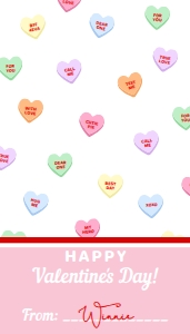 CHN-WHT-6-B2462 - CONVERSATION HEARTS - WHITE - VALENTINE'S TAG - 2" x 3.5": CHN-WHT-6-B2462 - CONVERSATION HEARTS - WHITE - VALENTINE'S TAG