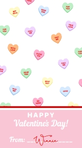 CHN-WHT-6-B2462 - CONVERSATION HEARTS - WHITE - VALENTINE'S TAG - 5cm x 9cm: CHN-WHT-6-B2462 - CONVERSATION HEARTS - WHITE - VALENTINE'S TAG