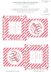 STR-RPK-6-B2483 - STRIPE - RED PINK - VALENTINE PIZZA BOX - A4: STR-RPK-6-B2483 - STRIPE - RED PINK - VALENTINE PIZZA BOX