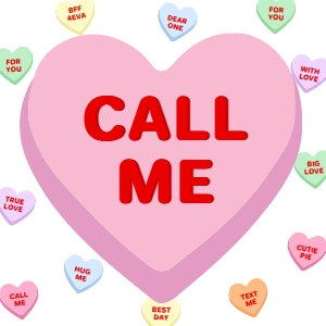 CNH-WHT-6-B2484 - CONVERSATION HEARTS - WHITE - VALENTINE'S COASTERS - 4" x 4": CNH-WHT-6-B2484 - CONVERSATION HEARTS - WHITE - VALENTINE'S COASTERS