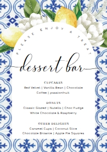 MED-BLU-7-B2535 - THE MED - LEMONS - DESSERT BAR SIGN - ARCH - A4: MED-BLU-7-B2535 - THE MED - LEMONS - DESSERT BAR SIGN - ARCH