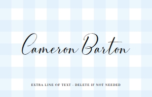 GIN-BLU-5-B928 - GINGHAM - BLUE - FLAT PLACE CARDS - 2.25" x 3.5": GIN-BLU-5-B928_B - GINGHAM - BLUE - PLACE CARDS