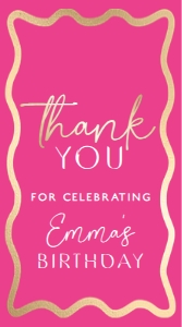WAV-HPG-6-B2589 - WAVE - HOT PINK GOLD - THANK YOU TAG - 5cm x 9cm: WAV-HPG-6-B2589 - WAVE - HOT PINK GOLD - THANK YOU TAG