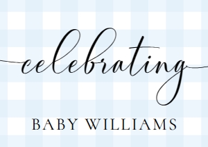 GIN-BLU-3-B2600 - GINGHAM - BLUE - CELEBRATING SIGN - A1: GIN-BLU-3-B2600 - GINGHAM - BLUE - CELEBRATING SIGN