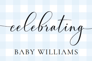 GIN-BLU-3-B2600 - GINGHAM - BLUE - CELEBRATING SIGN - 24" x 36": GIN-BLU-3-B2600 - GINGHAM - BLUE - CELEBRATING SIGN
