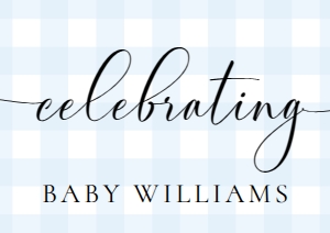 GIN-BLU-3-B2600 - GINGHAM - BLUE - CELEBRATING SIGN - A2: GIN-BLU-3-B2600 - GINGHAM - BLUE - CELEBRATING SIGN